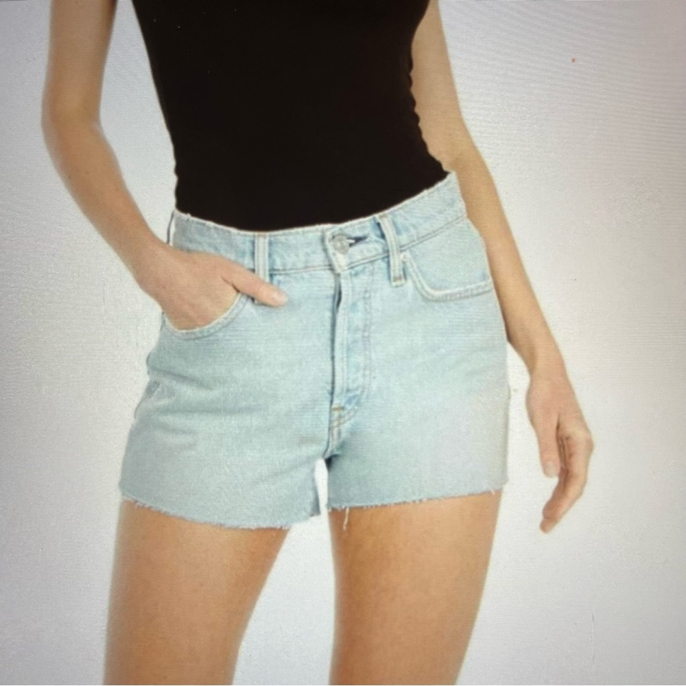 Hudson Cara Classic Shirt denim cut off coastal core shorts